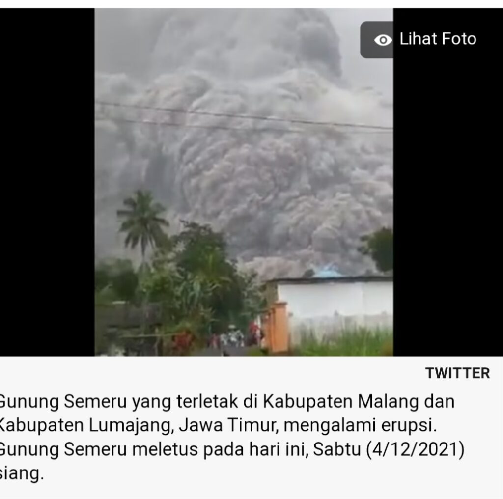 Gunung semeru ini hari apakah meletus Gunung Merapi