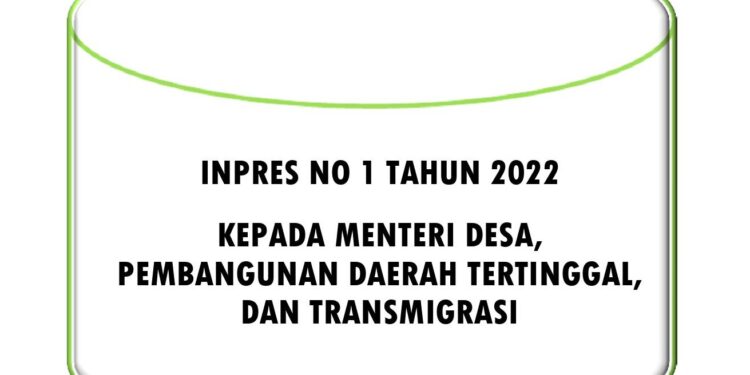 Inpres No 1 Tahun 2022 Kepada Menteri Desa, Pembangunan Daerah ...