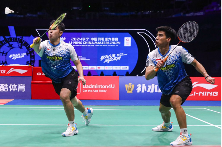 Ganda putra Indonesia, Sabar Karyaman Gutama/Moh. Reza Pahlevi Isfahani, Final China Masters 2024 (Foto hasil tangkapan layar dari pbsi.id